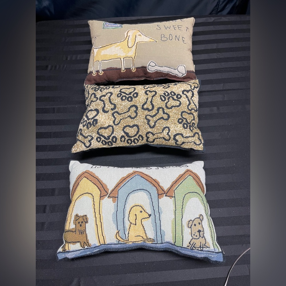 Pillows set of three mini doggie, 8 inches x 13 inches